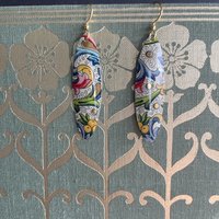 Long Oval Florentine Tin Earrings