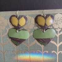 Lemon Double Heart Tin Earrings