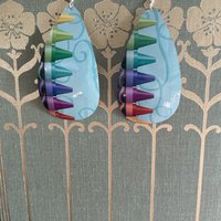 Teal Crayon Tin Earrings