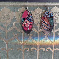 Oval Abstract Fruit Tin Earring