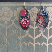 Oval Abstract Fruit Tin Earring