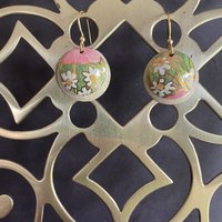Nested Pansies Ecru A Tin Earrings