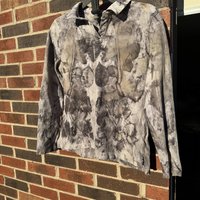 Land's End S Ecoprinted Longsleeve Polo Shirt