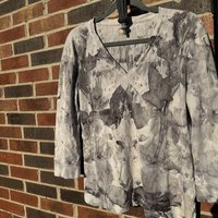 Jones NewYork XL 3/4 Sleeve V-Neck Ecoprinted Shirt
