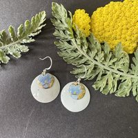 Nested White Bluebell Tin Earrings