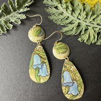 Drooping Bluebell Tin Earrings