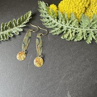 Scythe Oval Dot Lefèvre Tin Earrings