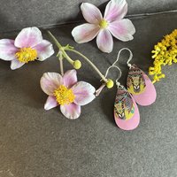 Pink Tear Paisley Candle Tin Earrings