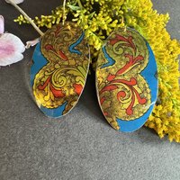 Large Oval 8s Shiny Tin Earrings