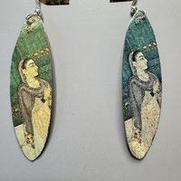 Dancer Indian Miniature Tin Earrings