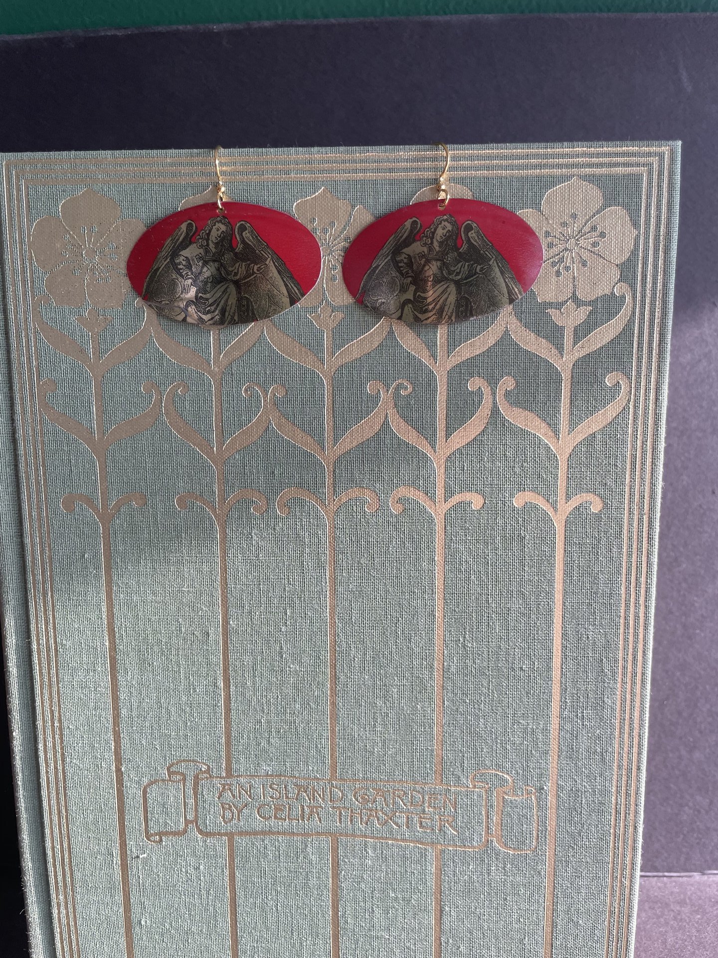 Red Angel Tin Earrings