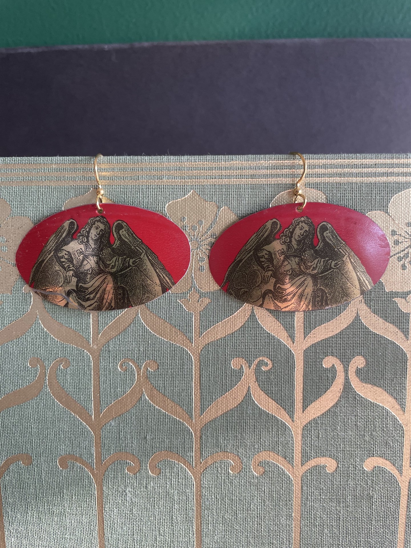 Red Angel Tin Earrings