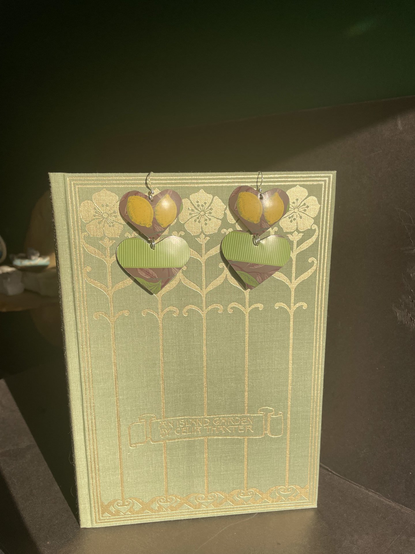Lemon Double Heart Tin Earrings