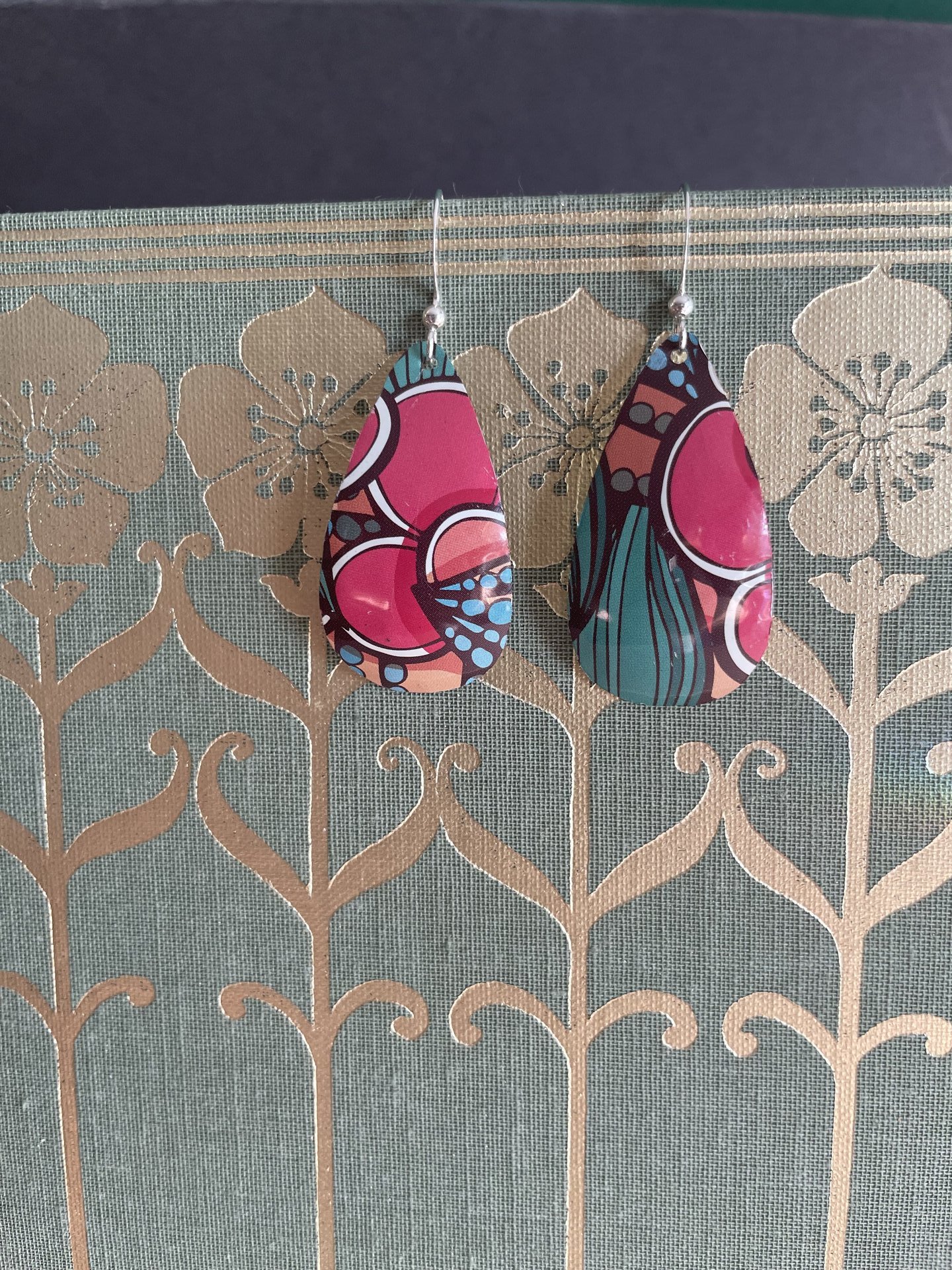 Teardrop Abstract Fruit Tin Earring