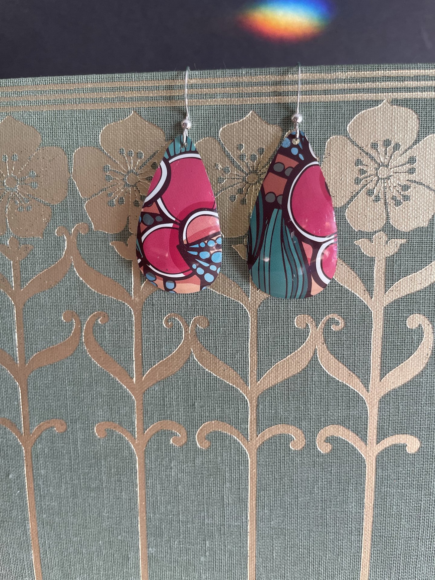 Teardrop Abstract Fruit Tin Earring