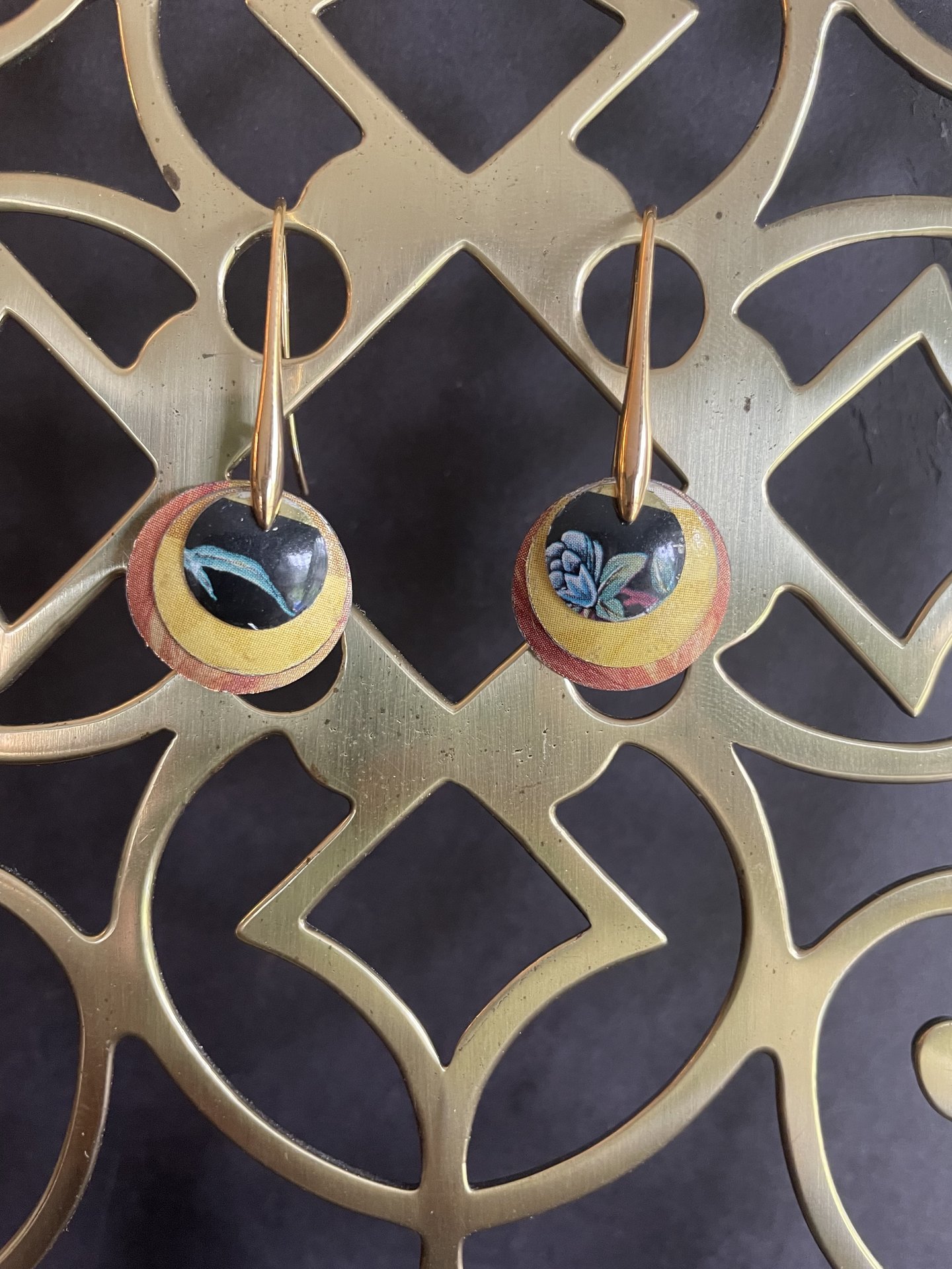 Fire Nested Mantis Tin Earring
