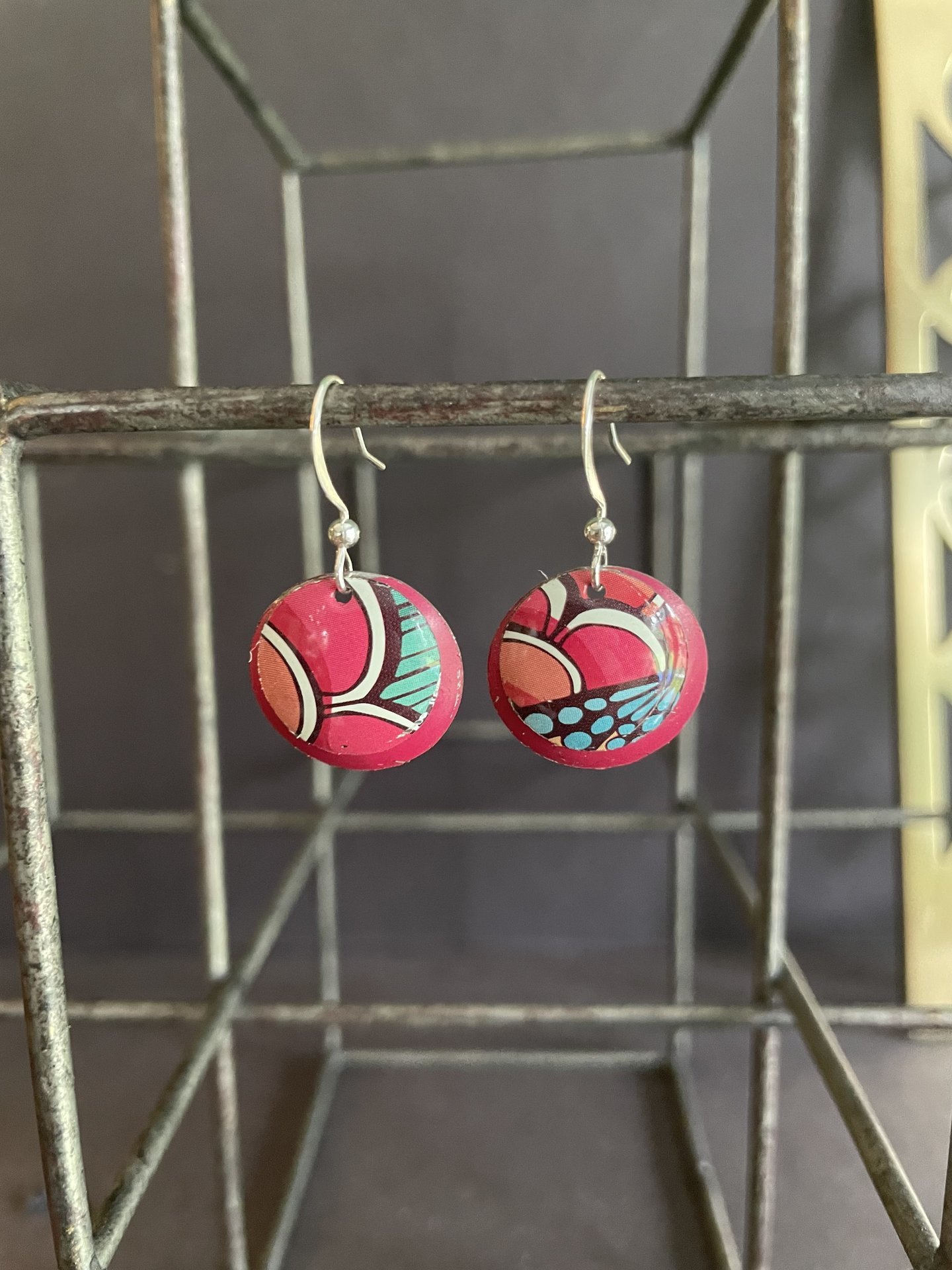 Nested Abstract Fruit Tin Earrings