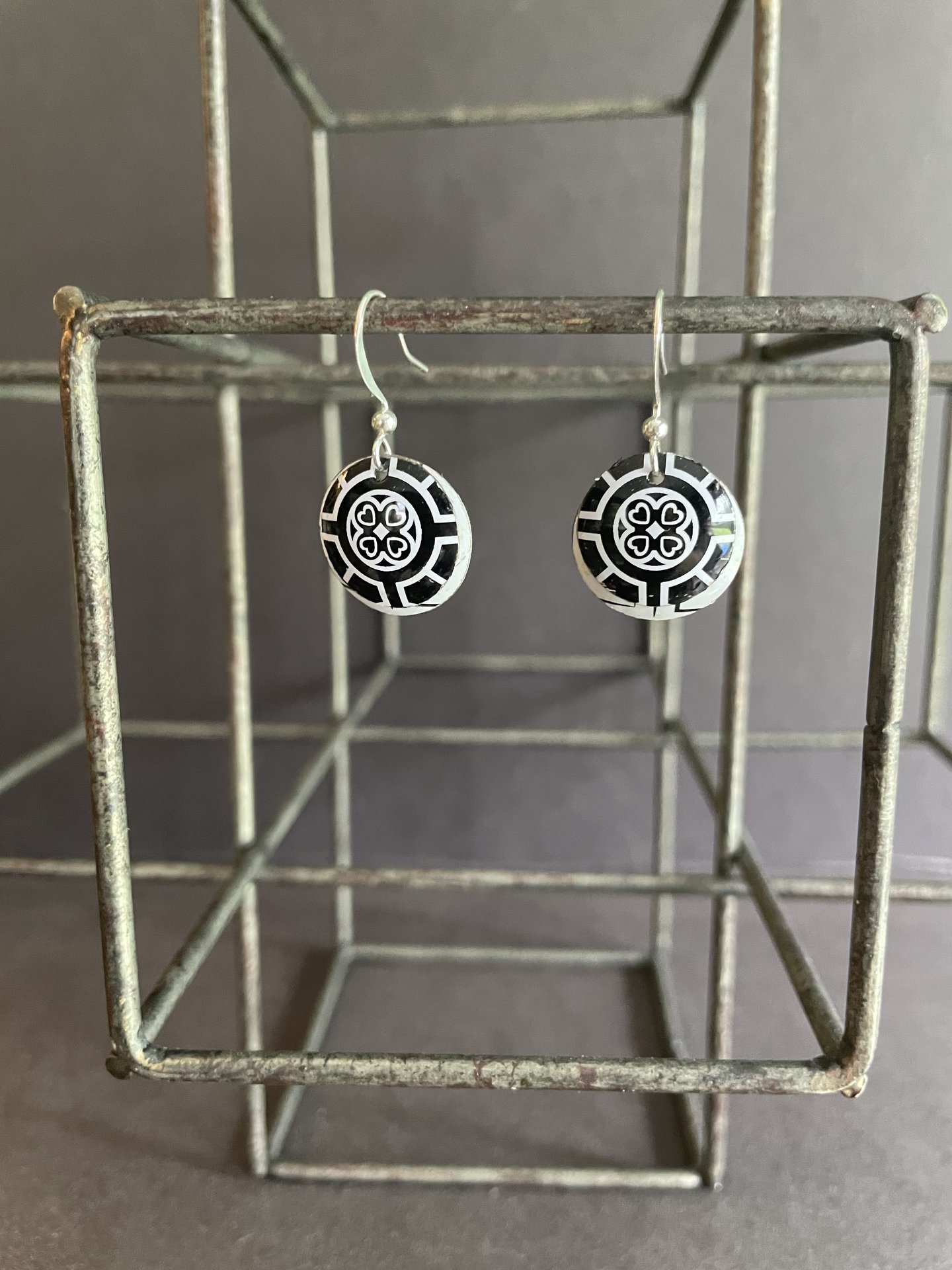 B&W Nested Tin Earrings