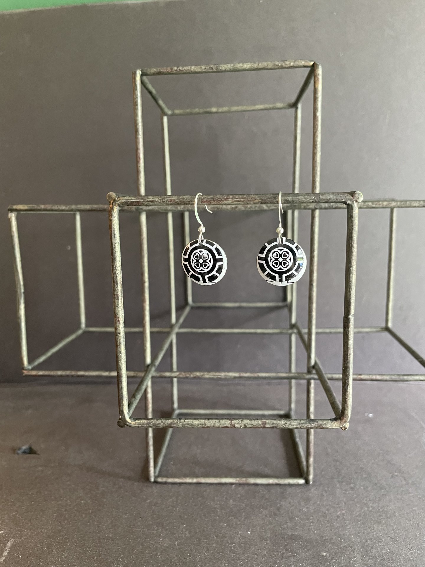 B&W Nested Tin Earrings