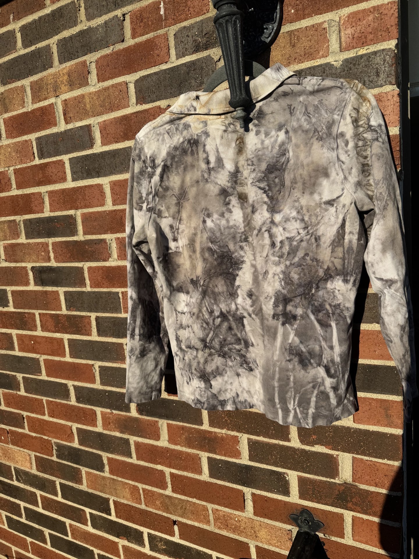 Land's End S Ecoprinted Longsleeve Polo Shirt