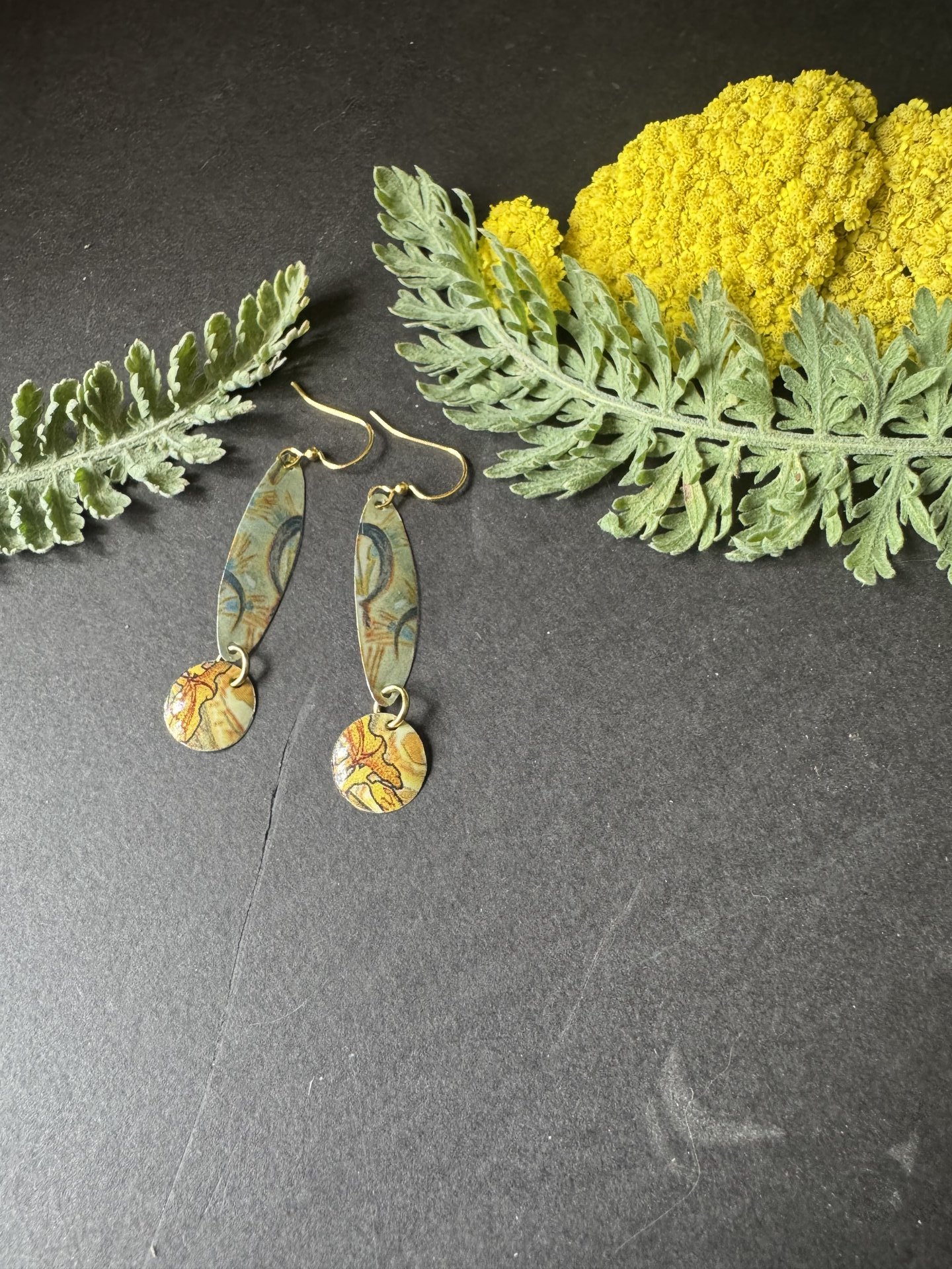 Scythe Oval Dot Lefèvre Tin Earrings