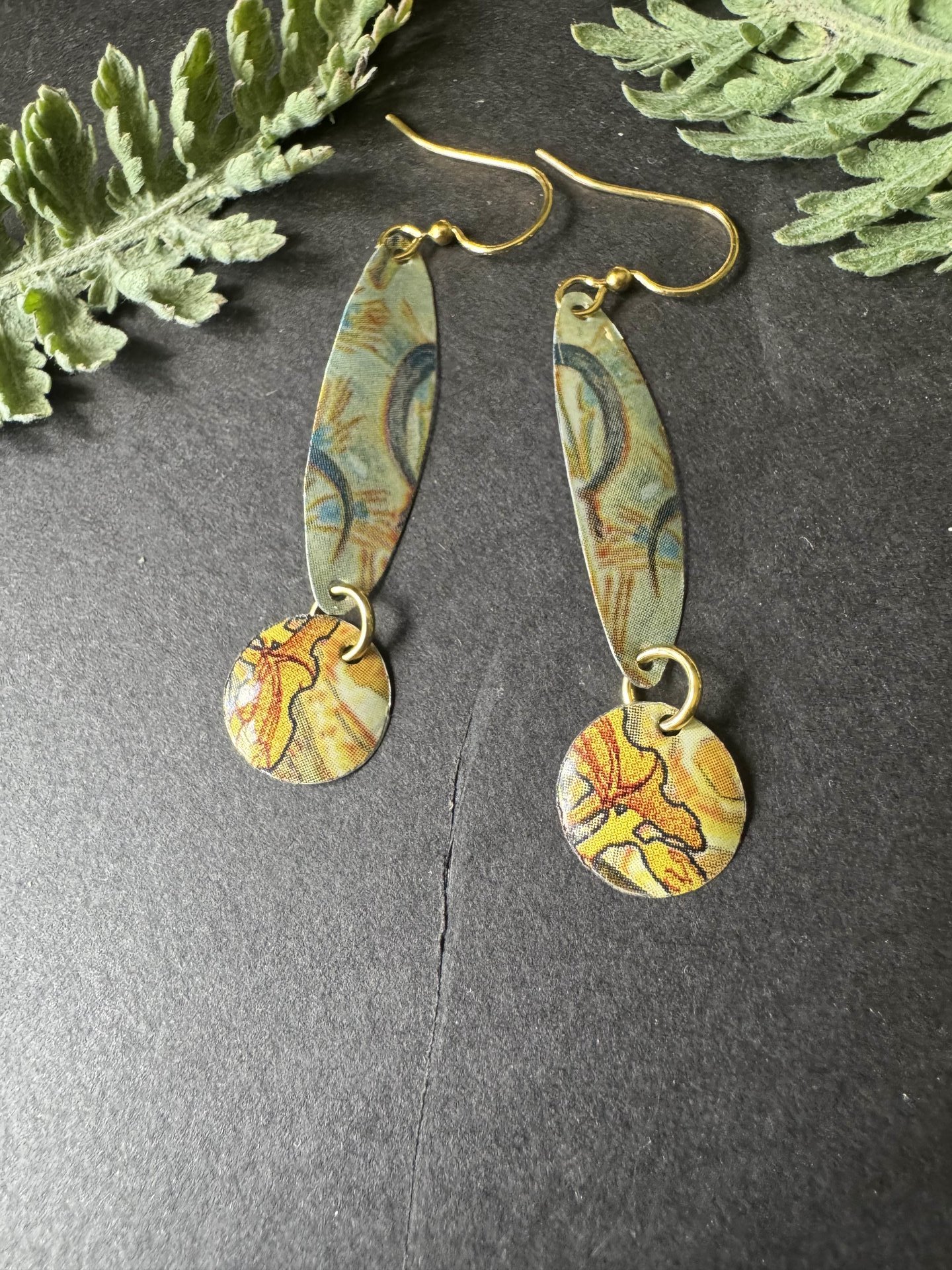 Scythe Oval Dot Lefèvre Tin Earrings