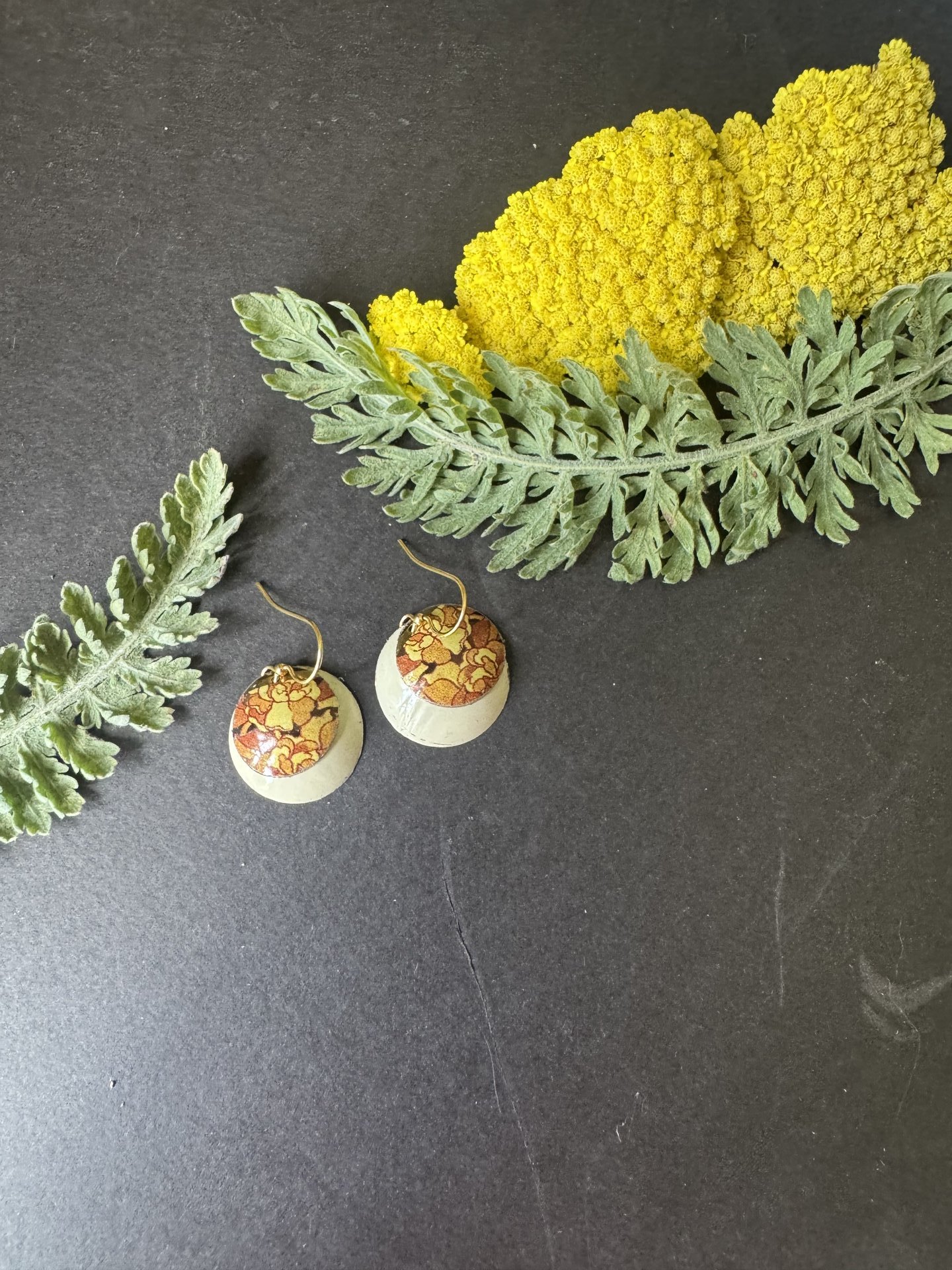 Flower Nested Lefèvre Tin Earrings