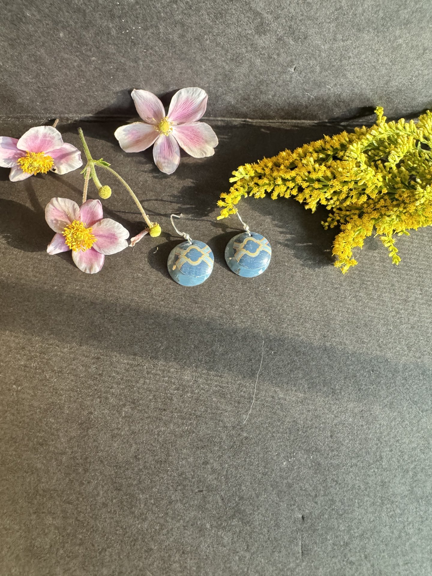 Blue Design Nested Tin Earrings