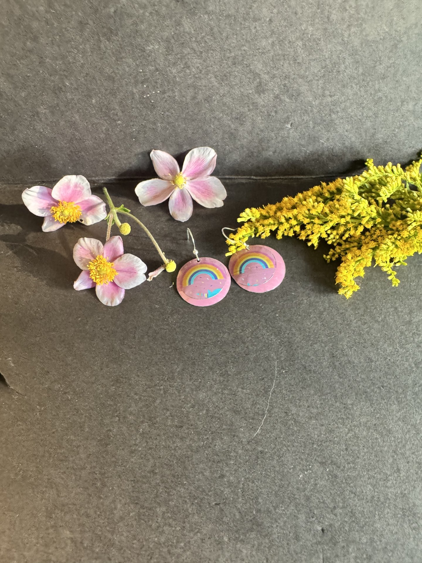 Rainbow Pencil Case Tin Earrings