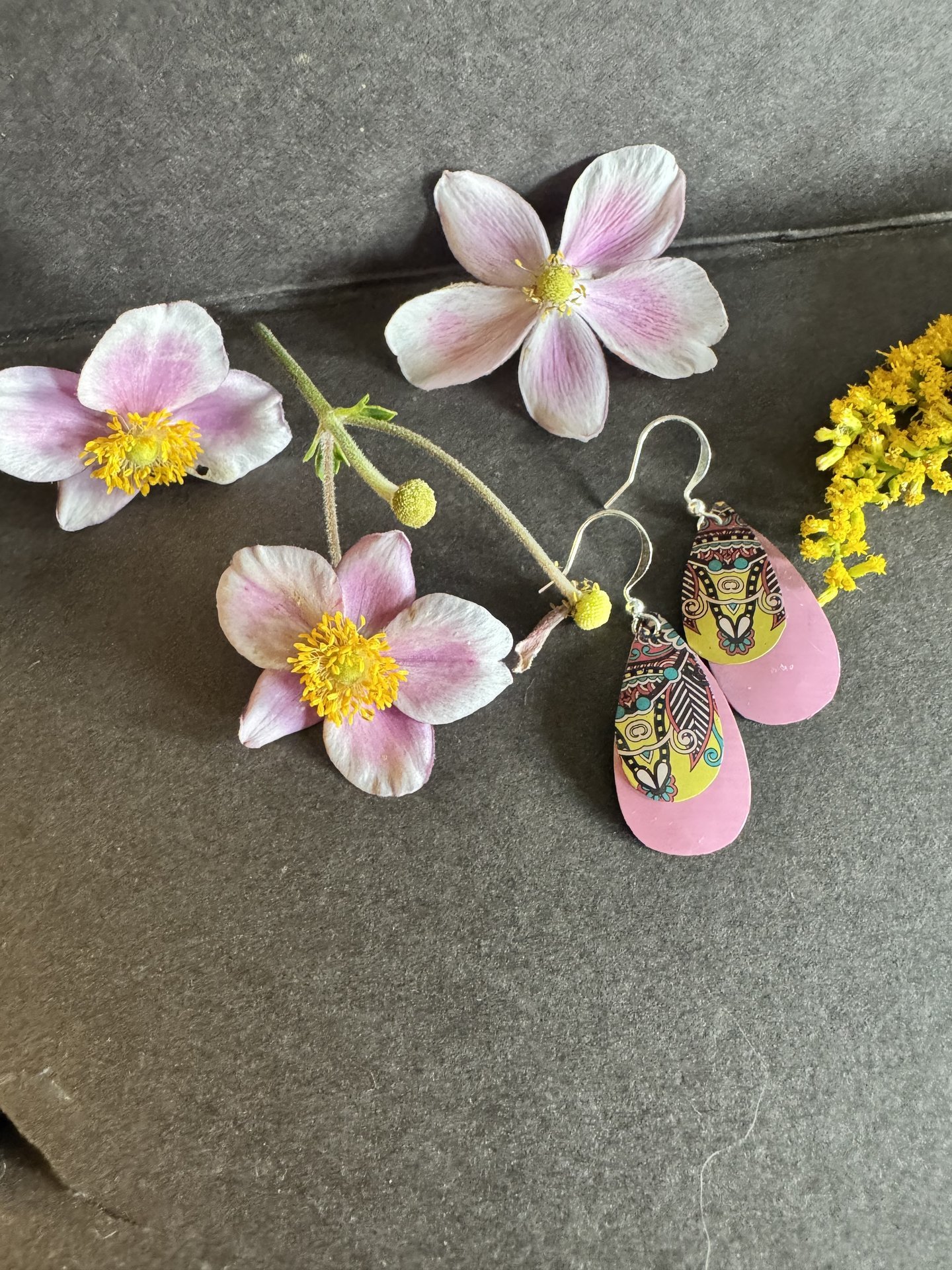 Pink Tear Paisley Candle Tin Earrings
