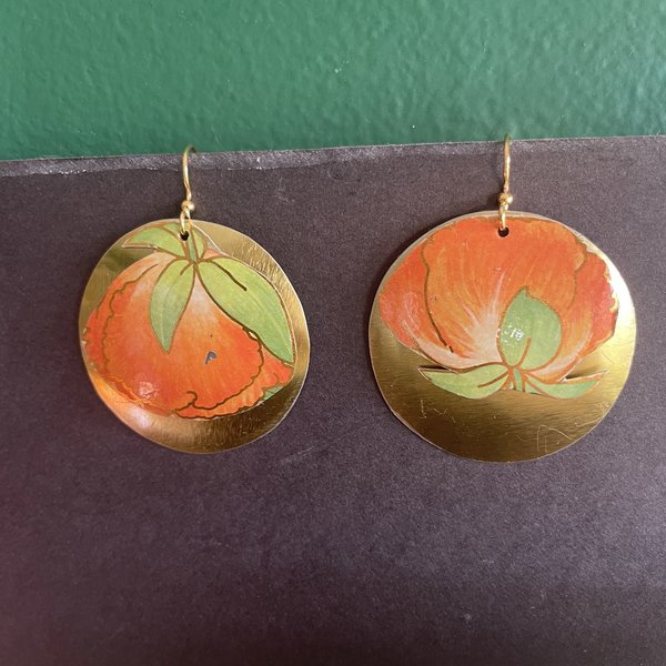 California Poppy Tin Earrings