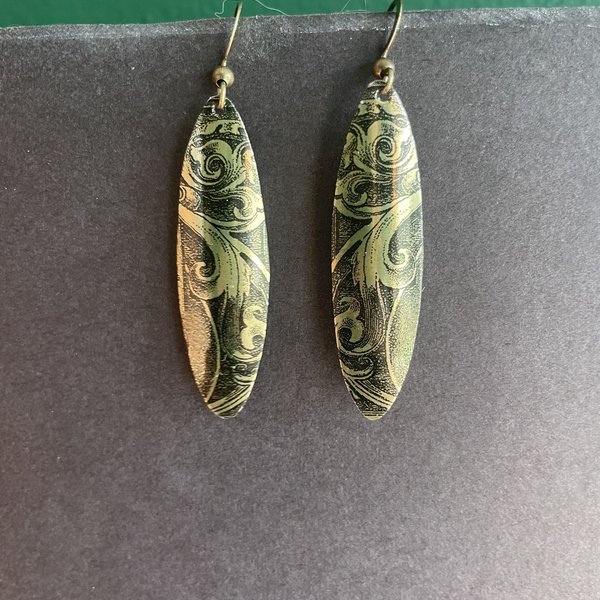 Gold Rococo Tin Earrings