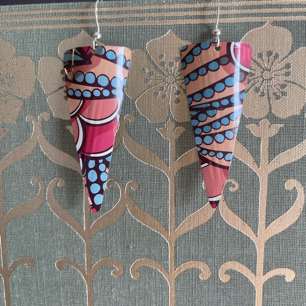 Triangle Abstract Fruit Tin Earring