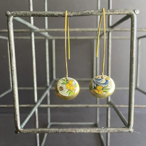 Dangly Florentine Nested Tin Earrings