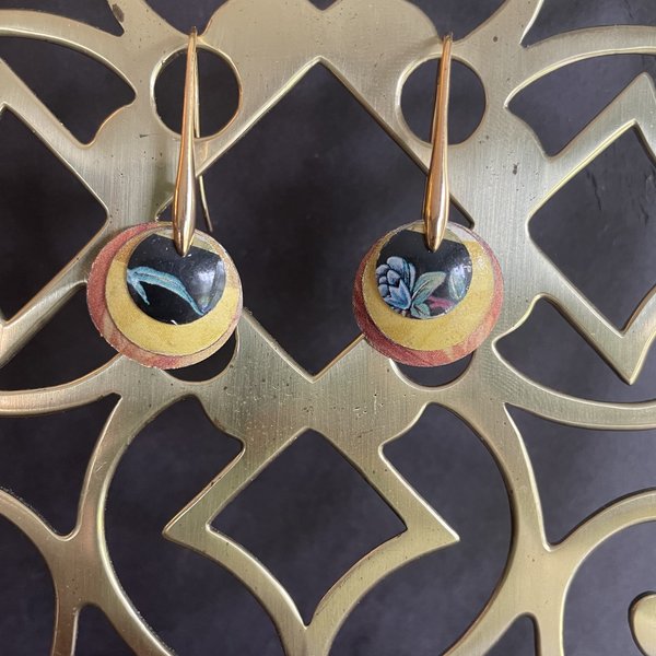 Fire Nested Mantis Tin Earring