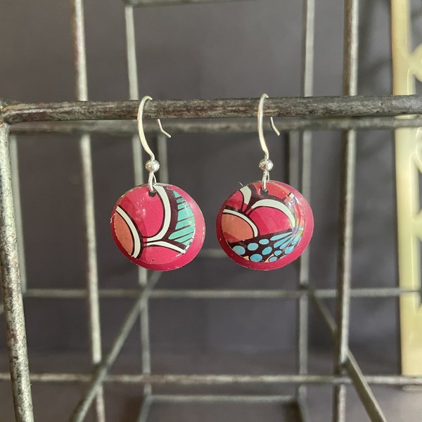 Nested Abstract Fruit Tin Earrings