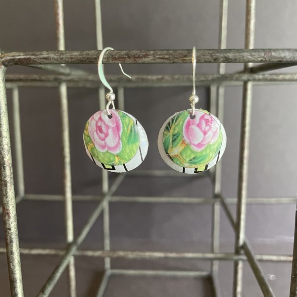 Nested B Easter Egg Tin Earrings