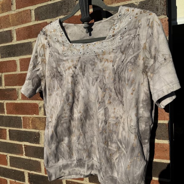 S Embellished Ecoprinted Shirt