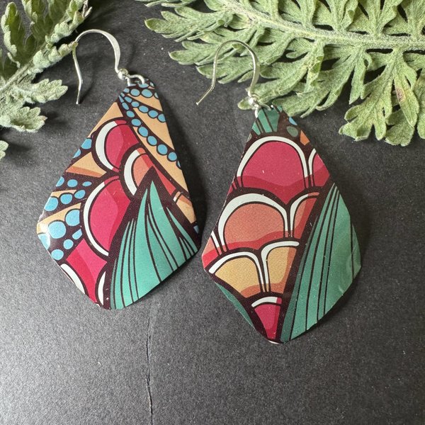 Abstract Fruit Diamond Tin Earrings