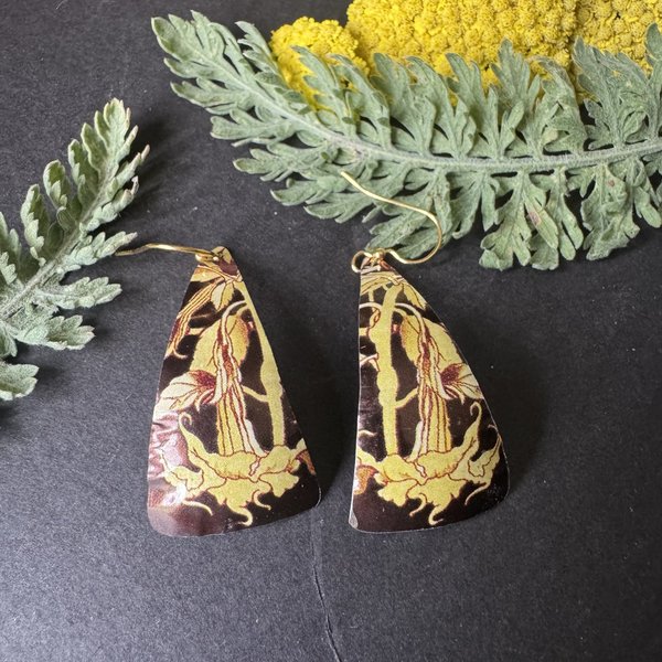 Triangle Datura Lefèvre Tin Earrings