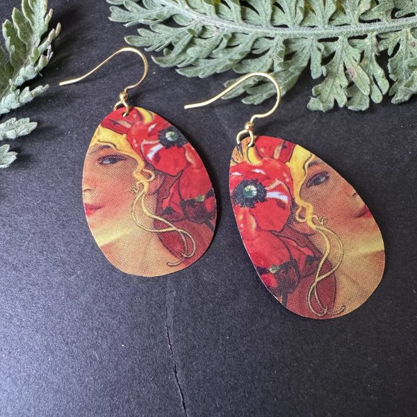 Peony Face Lefèvre Tin Earrings
