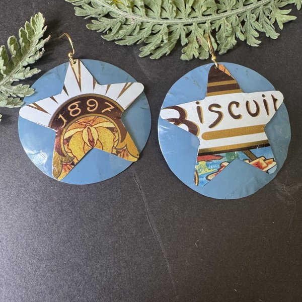 Biscuit 1897 Lefèvre Tin Earrings