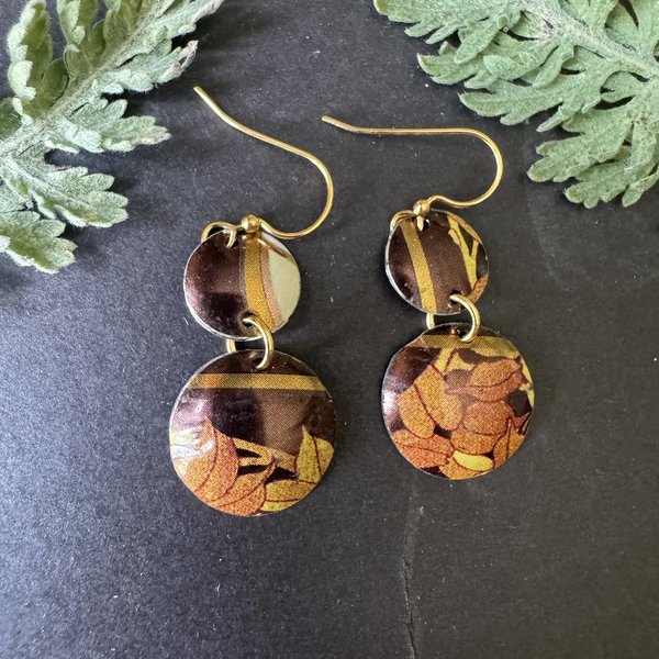 Dot Dot Leaf Lefèvre Tin Earrings