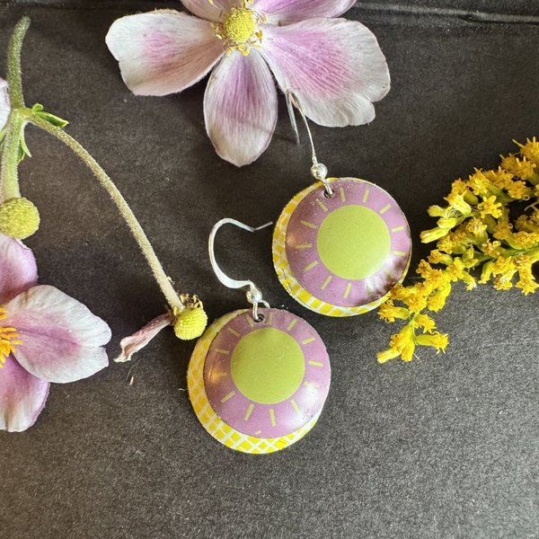 Sun Pencil Case Tin Earrings