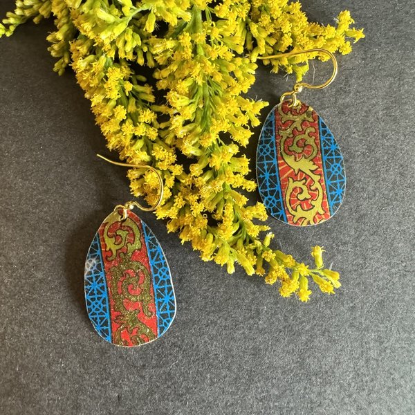 Lattice Illumination Shiny Tin Earrings