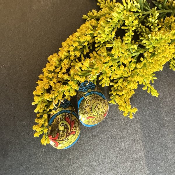 Illuminated Circle in Tear Shiny Tin Earrings