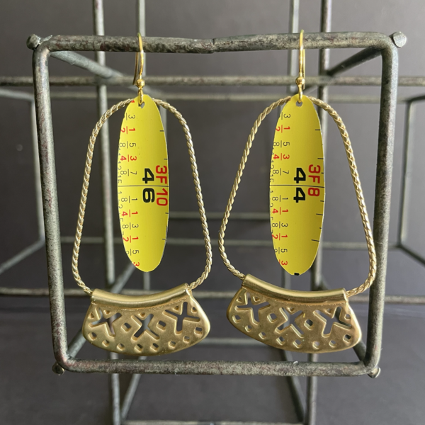 44" Tape Measure Tin Earrings