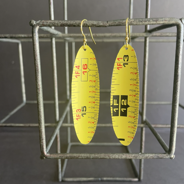 1F Tape Measure Tin Earrings